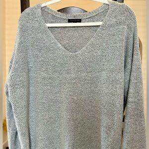 Banana Republic Light Gray V-Neck Sweater